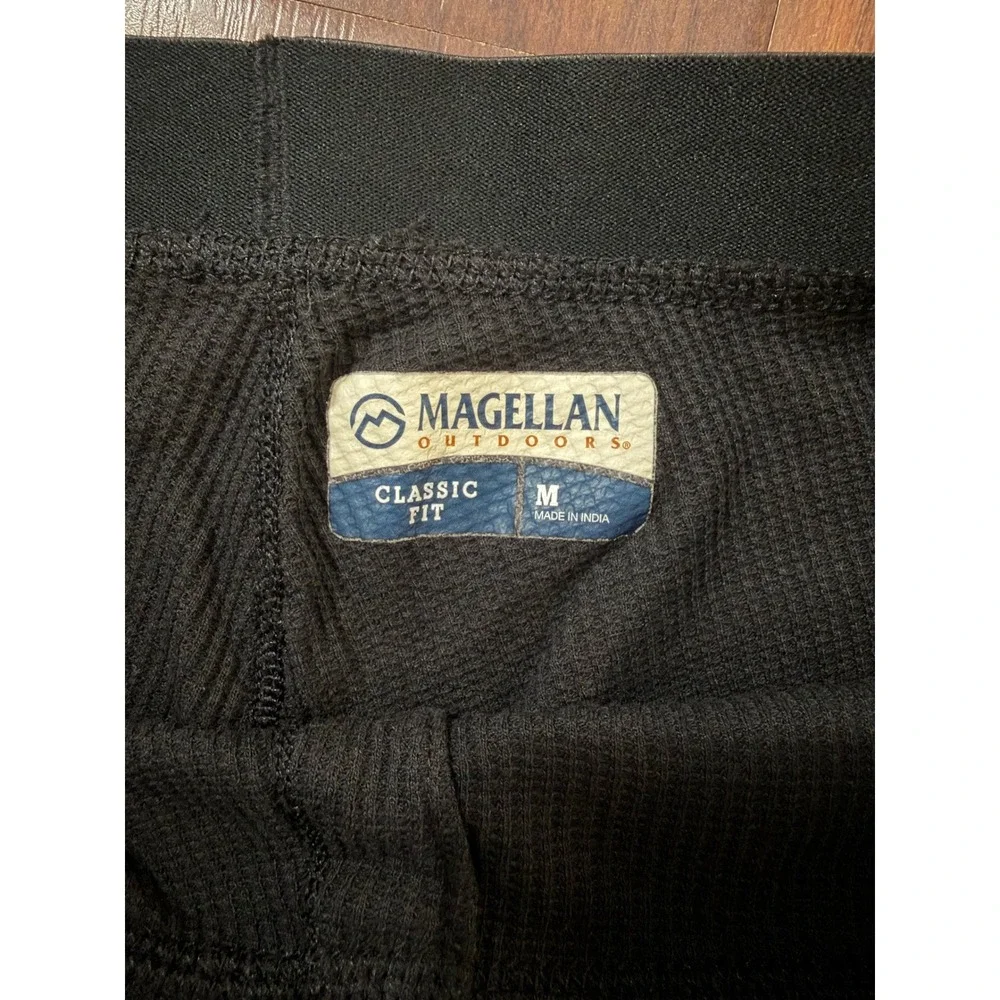 Magellan Outdoors Mens Medium Black Thermal Waffle Knit Base Layer Long Johns